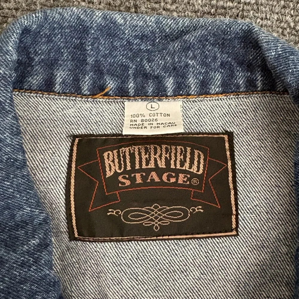 Vintage 90's Y2K Boomtown Las Vegas‎ Casino Denim Jacket Size Large Dadcore